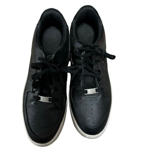 Nike Women’s Air Force 1 Sage Women's Platform Sneakers Black Leather Size 10‎ - Picture 1 of 8